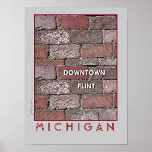 Downtown Flint Bricks Poster