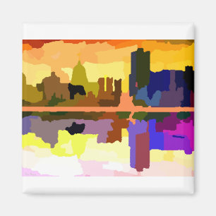 Downtown Harrisburg Pennsylvania at Sunset Magnet