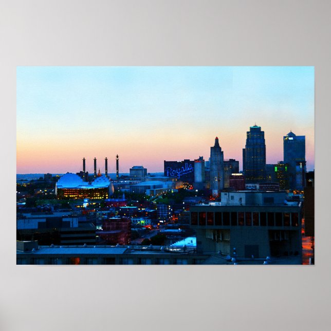 Downtown Kansas City at Sunset Poster (Front)