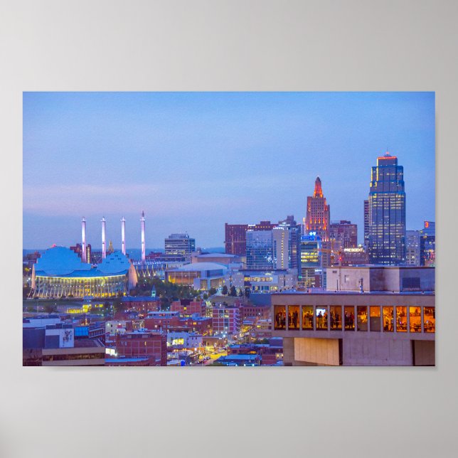 Downtown Kansas City, Missouri, at Dusk Poster (Front)