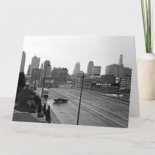 Downtown Kansas City, Missouri Black & White Photo Card