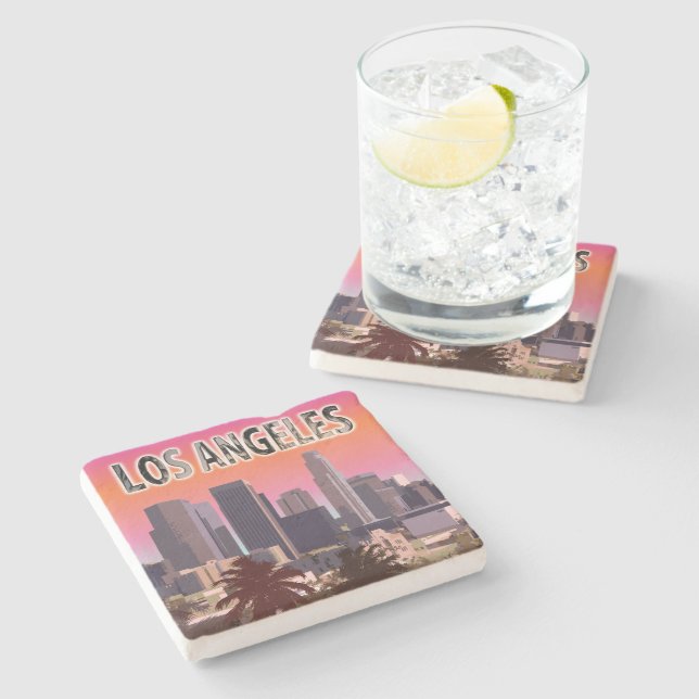 Downtown L.A. Stone Coaster (Side)