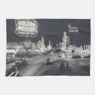 Downtown Las Vegas Retro Tea Towel