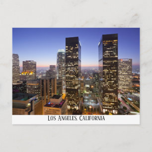 Downtown Los Angeles with Glowing Lights, Postcard
