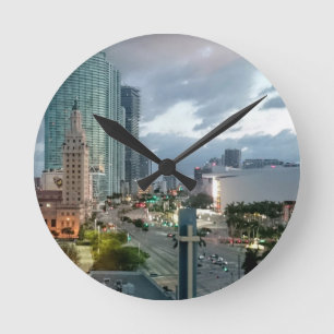 Downtown Miami Round Clock