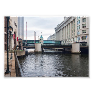 downtown milwaukee riverfront and architecture photo print