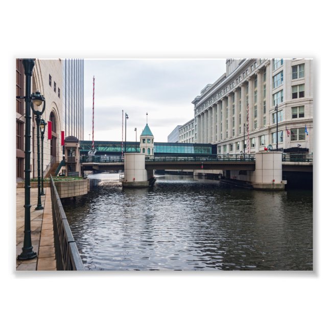 downtown milwaukee riverfront and architecture photo print (Front)