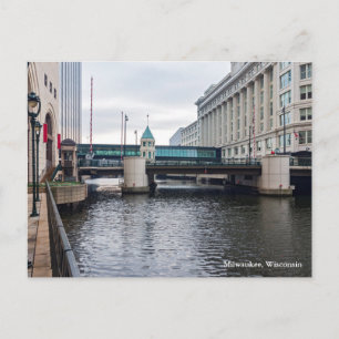 downtown milwaukee riverfront and architecture pos postcard