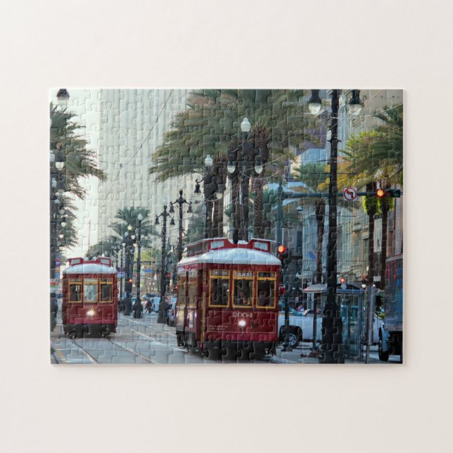 Downtown New Orleans Louisiana Trolley Jigsaw Puzzle (Horizontal)
