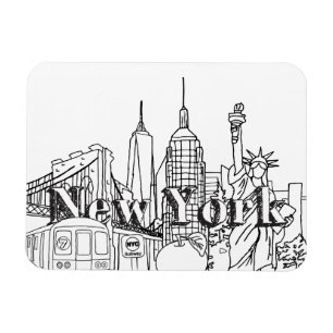 Downtown NYE New York Vacation Souvenirs NYC Gift Magnet
