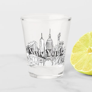 Downtown NYE New York Vacation Souvenirs NYC Gift Shot Glass
