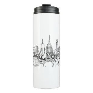 Downtown NYE New York Vacation Souvenirs NYC Gift Thermal Tumbler