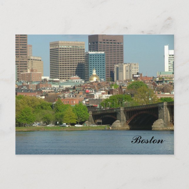 Downtown of Boston and the Charles River Postcard (Front)