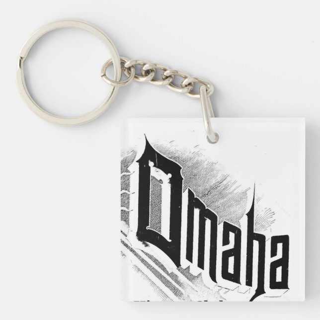 Downtown Omaha Ghost Sign T-Shirt Key Ring (Front)