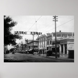 Downtown Palo Alto in 1914 Poster