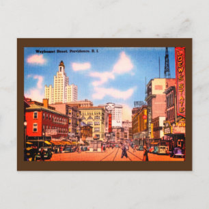 Downtown Providence, RI Vintage Photo Postcard