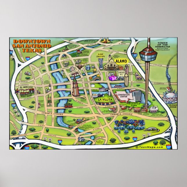 Downtown San Antonio Poster (Front)