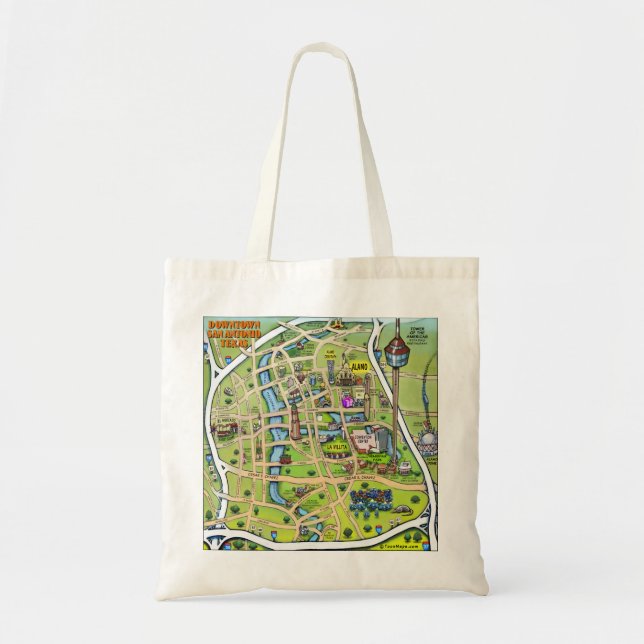 Downtown San Antonio Texas Tote Bag (Front)