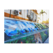 Downtown San Ignacio Belize Mural Post Card