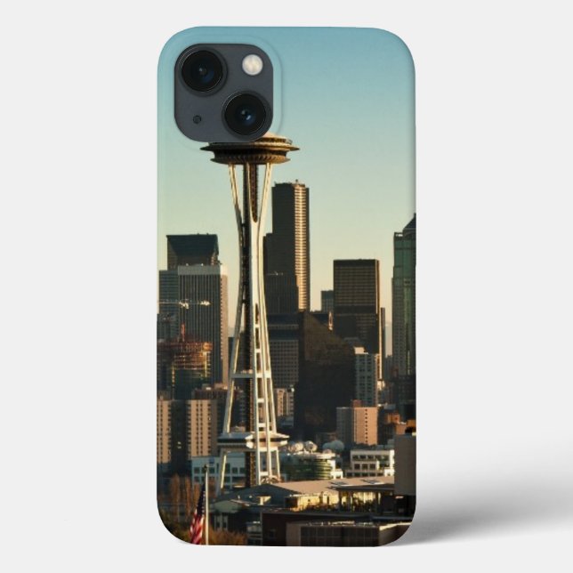 Downtown Seattle skyline and Space Needle Case-Mate iPhone Case (Back)