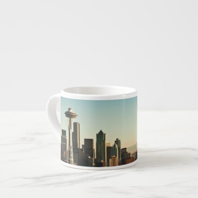 Downtown Seattle skyline and Space Needle Espresso Cup (Front Left)