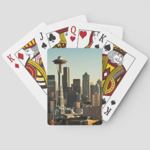 Downtown Seattle skyline and Space Needle Playing Cards