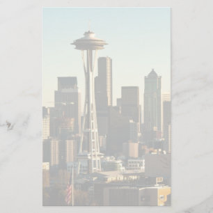 Downtown Seattle skyline and Space Needle Stationery