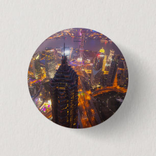 Downtown Shanghai City 3 Cm Round Badge