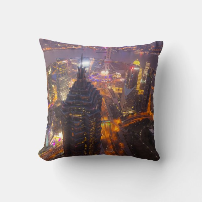 Downtown Shanghai City Cushion (Front)