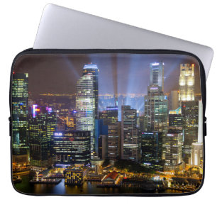 Downtown Singapore city at night Laptop Sleeve