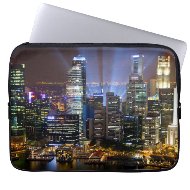 Downtown Singapore city at night Laptop Sleeve (Front)