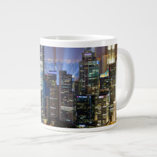 Downtown Singapore city at night Large Coffee Mug