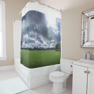 Downtown Skyline Over Zilker Park 2 - Austin - Tex Shower Curtain