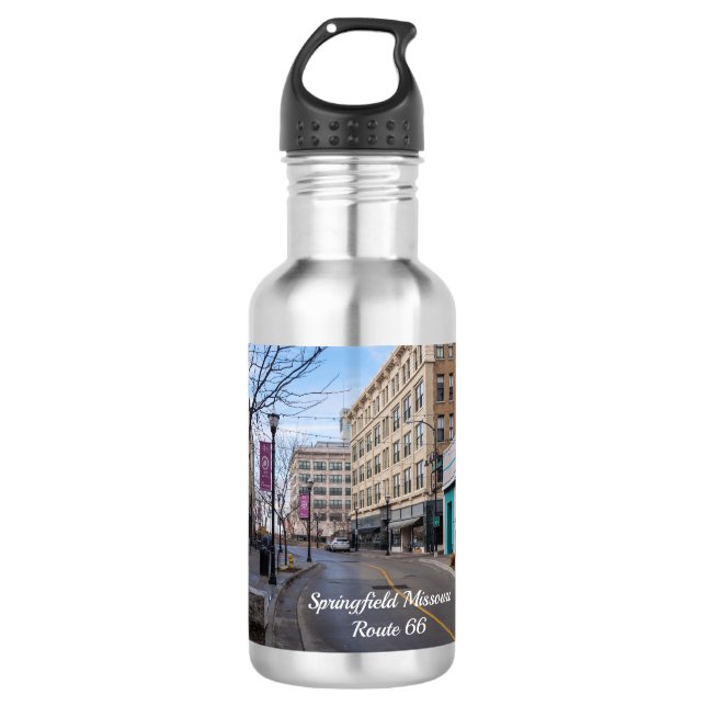 Downtown Springfield Stainless Steel Water Bottle (Front)