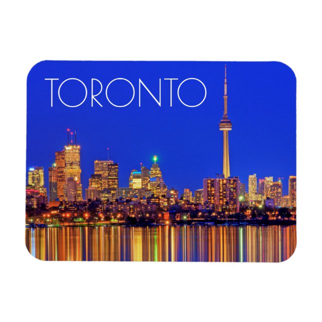 Downtown Toronto skyline at night Magnet (Horizontal)