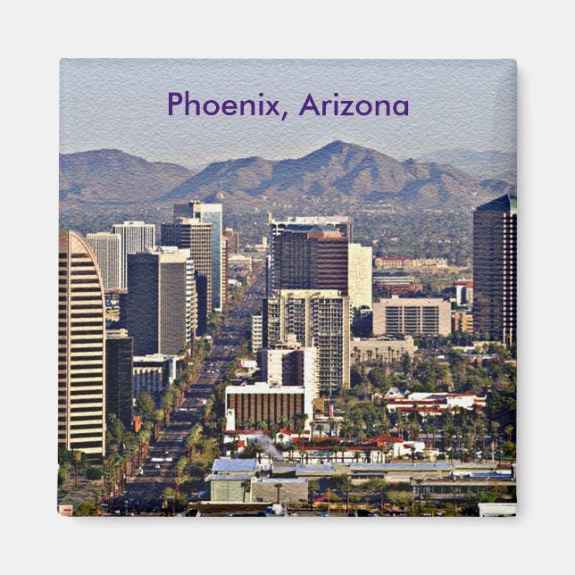 Downtown View of Phoenix, Arizona Magnet (Front)