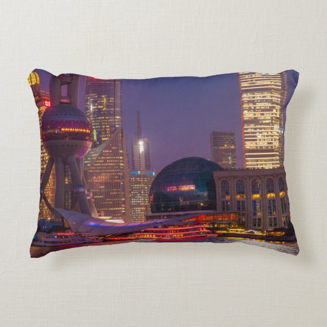 Downtown waterfront shanghai, China Decorative Cushion (Front)