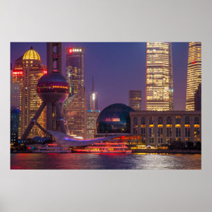 Downtown waterfront shanghai, China Poster