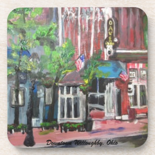 Downtown Willoughby, Ohio Painting Coaster