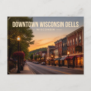 Downtown Wisconsin Dells, Wisconsin Postcard