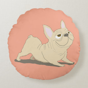 Downward dog round cushion