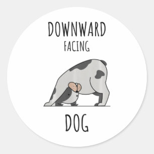 Downward Facing Dog Yoga Adho Mukha Svanasana Comf Classic Round Sticker
