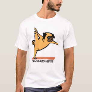 Downward Human-Yoga-Dog-Funny T-Shirt