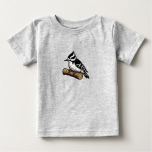 Downy Woodpecker bird Baby Fine Jersey T-Shirt