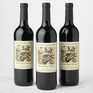 Downy Woodpecker - from Audubon's Birds of America Wine Label