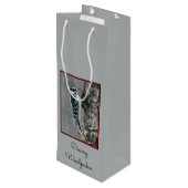 Downy Woodpecker in Snow - Original Photograph Wine Gift Bag (Back Angled)