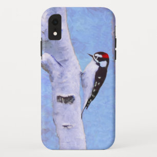 Downy Woodpecker Painting - Original Bird Art Case-Mate iPhone Case