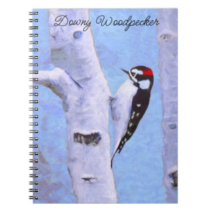 Downy Woodpecker Painting - Original Bird Art Notebook