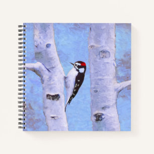 Downy Woodpecker Painting - Original Bird Art Notebook