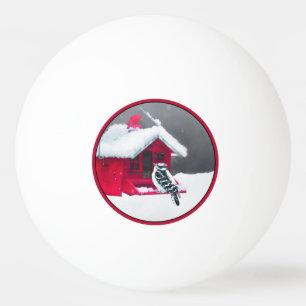 Downy Woodpecker Painting - Original Bird Art Ping Pong Ball